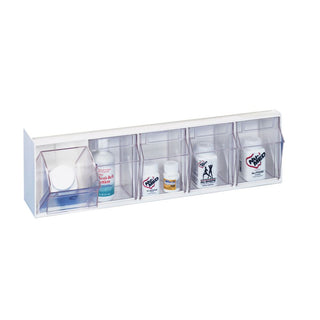 Logiquip Par Wall Wall Mounted Tilt Bins 5 Tilt Bins, 4-1/4"W x 5-3/4"H x 3-3/4"D, White - 926863/WHT/NA
