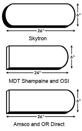 AliMed Risk-Reducing Armboard Pads Skytron Armboard Pad, 6"W x 26"L, 3" Combo Foam - 930488
