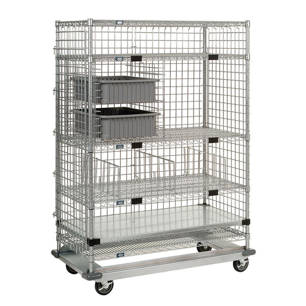 Nexel Wire Shelf Exchange Cart with 5 Open Shelves Wire Shelves, Heavy Duty, 48"W x 69"H x 24"D, 119-lb. shipping weight - 930608