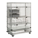 Nexel Wire Shelf Exchange Cart with 5 Open Shelves Enclosure Panel, 3-Sided, 48" - 938064