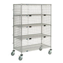 Nexel Shelf Exchange Cart with Three-Sided Enclosure Panels Exchange Cart, 5 Shelf, HD 3-sided Enclosure Panels, 69"H x 24"D x 60"W, 230 lbs - 930626