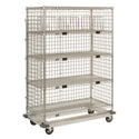 Nexel Shelf Exchange Cart with Three-Sided Enclosure Panels Exchange Cart, 5 Shelf, HD 3-sided Enclosure Panels, 69"H x 24"D x 60"W, 230 lbs - 930626