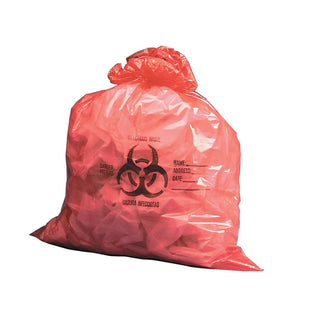 Alimed High- and Low-Density Red Biohazard Bags Red Biohazard Bag, 24"x26", 10-gal, 1.5 mil, cs/200 - 923173