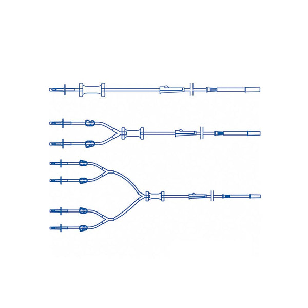 Alimed Cysto/Irrigation Tubing Set 4 Lead Irrigation Set with .281" I.D. Tubing, 4 Roberts Clamps above Drip Chamber, 20/cs - 933461