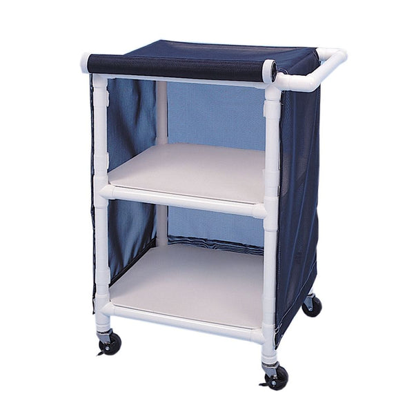 PVC Linen Carts Linen Cart, Wide, 52"W x 60.25"H x 21.5"D, Navy Blue - 933758/NAVY/NA