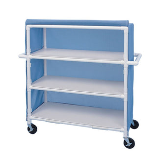 PVC Linen Carts Linen Cart, 29.5"W x 58.25"H x 21.5"D, Royal Blue - 933757/ROYAL/NA