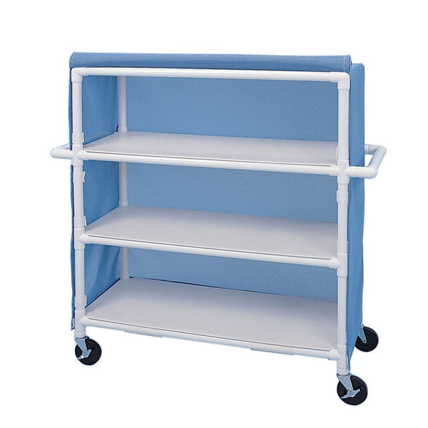PVC Linen Carts Linen Cart, Wide, 52"W x 60.25"H x 21.5"D, Navy Blue - 933758/NAVY/NA