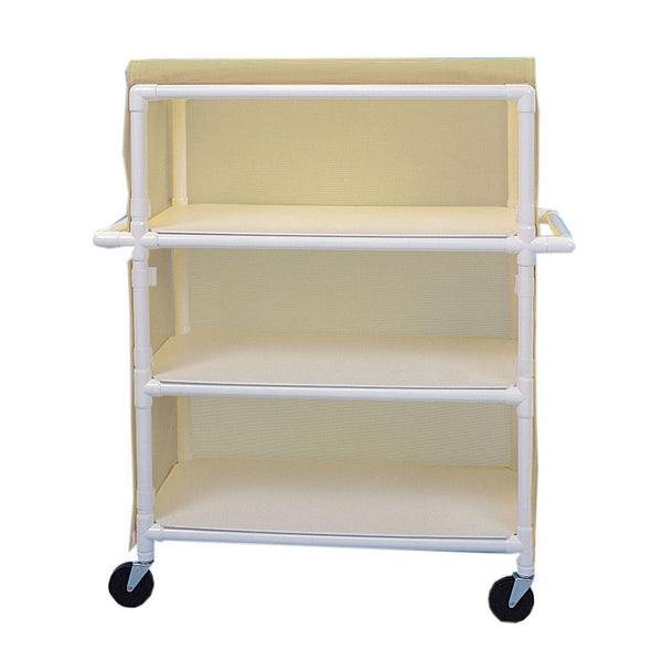 PVC Linen Carts Linen Cart, 29.5"W x 41.75"H x 21.5"D, Putty - 933756/TAN/NA