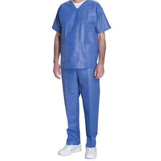 Alimed Disposable Scrubs Disposable Scrubs, Blue Pant, Medium, Drawstring - 934677