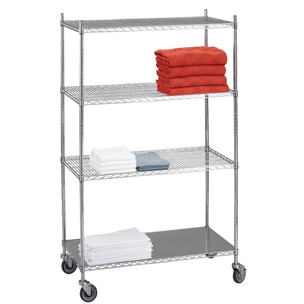 Wire Linen Carts Wire Linen Cart w/Solid Bottom, 48"W x 72"H x 18"D - 934890