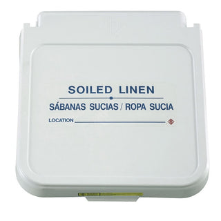 Alimed Hamper Labels, Bilingual (English and Spanish) Soiled Linen, Blue Lettering - 934970