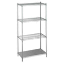 Wire Shelving Wire Shelving w/Solid Bottom, 36"W x 72"H x 24"D - 935060