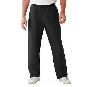 Medline ComfortEase Unisex Elastic Waist Cargo Scrub Pants with 3 Pockets - ComfortEase Unisex Elastic Waist Cargo Scrub Pants with 3 Pockets, Size 2XL Regular Inseam, Black - 9351DKWXXLM