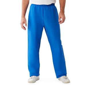 Medline ComfortEase Unisex Elastic Waist Cargo Scrub Pants with 3 Pockets - ComfortEase Unisex Elastic Waist Cargo Scrub Pants with 3 Pockets, Size 2XL Tall Inseam, Royal Blue - 9351JRLXXLL