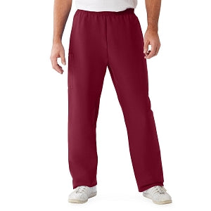 Medline ComfortEase Unisex Elastic Waist Cargo Scrub Pants with 3 Pockets - ComfortEase Unisex Elastic Waist Cargo Scrub Pants with 3 Pockets, Size XL Tall Inseam, Wine - 9351JWNXLL