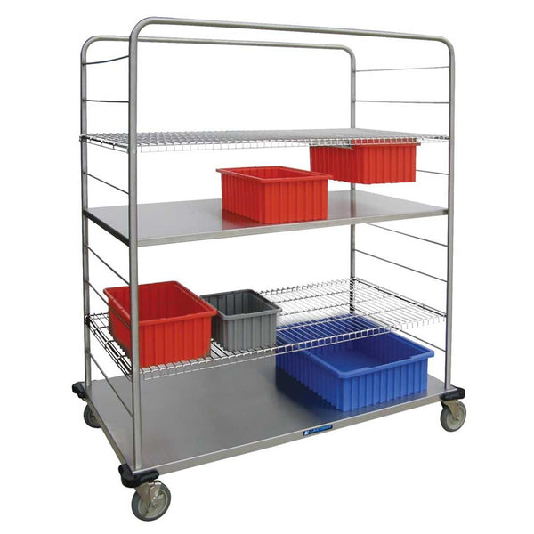 Lakeside Distribution Supply Cart, 27.5"W Stainless Steel Shelf - 935670