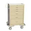 AliMed Standard Series 6-Drawer Cart, Key Lock, 30" Drawer Space Standard 6-Drawer Cart, Key Lock, Solid Yellow - 935946/YELL/SOLID