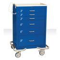 AliMed Standard Series 6-Drawer Cart, Key Lock, 30" Drawer Space Standard 6-Drawer Cart, Key Lock, Solid Slate Blue - 935946/SLB/SOLID