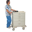 AliMed Standard Series 5-Drawer Cart, Push-Button Lock Standard 5-Drawer Cart, Push-Button Lock, Solid Slate Blue - 939337/STBLU/SOLID