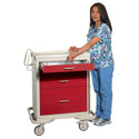 AliMed Standard Series 4-Drawer Emergency Cart Standard 4-Drawer ER Cart, Solid Red - 935950/RED/SOLID
