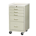 AliMed Mini Series 5-Drawer Procedure Cart, Key Lock Mini 5-Drawer Procedure Cart, Key Lock, Solid/Two-Tone Beige - 935951/BEIGE/NA