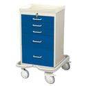 AliMed Mini Series 5-Drawer Tower, Push-Button Lock Mini 5-Drawer Tower, Push-Button Lock, Solid Slate Blue - 938406/SBL/SO