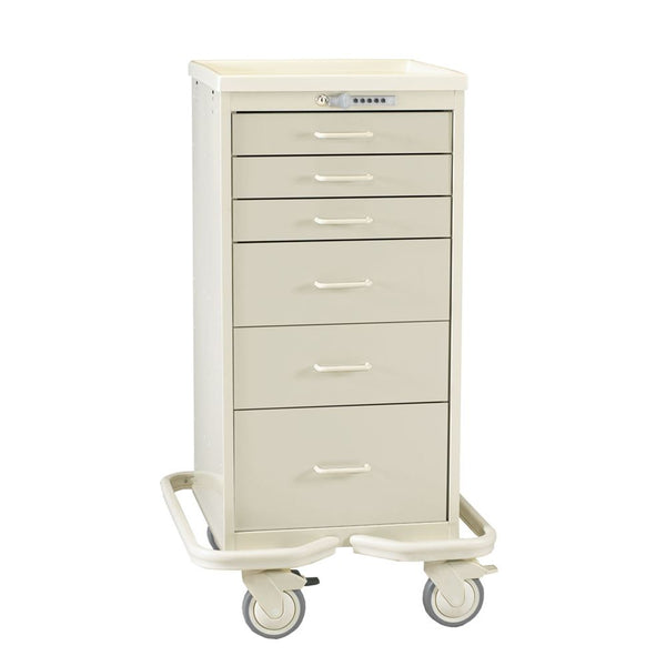 AliMed Mini Series 6-Drawer Tower, Electronic Lock Mini 6-Drawer Tower, Electronic Lock, Solid Beige - 938398/BEI/SO