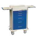 AliMed Select Series 6-Drawer Cart, Push-Button Lock, 30" Drawer Space Select 6-Drawer Cart, Push-Button Lock, Solid Slate Blue - 938440/SBL/SO