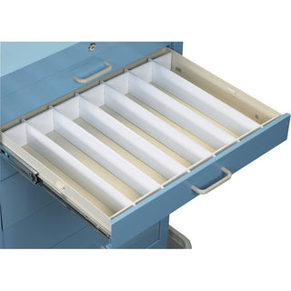 AliMed Cart Accessory, Drawer Divider Sets Plastic Divider Set, 9"H Drawer, 2 Rails, 6 Dividers, Select/Std./Wide - 935967