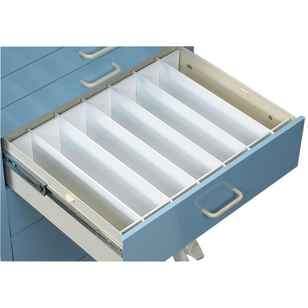 AliMed Cart Accessory, Drawer Divider Sets Plastic Divider Set, 6"H Drawer, 2 Rails, 6 Dividers, Select/Std./Wide - 935966