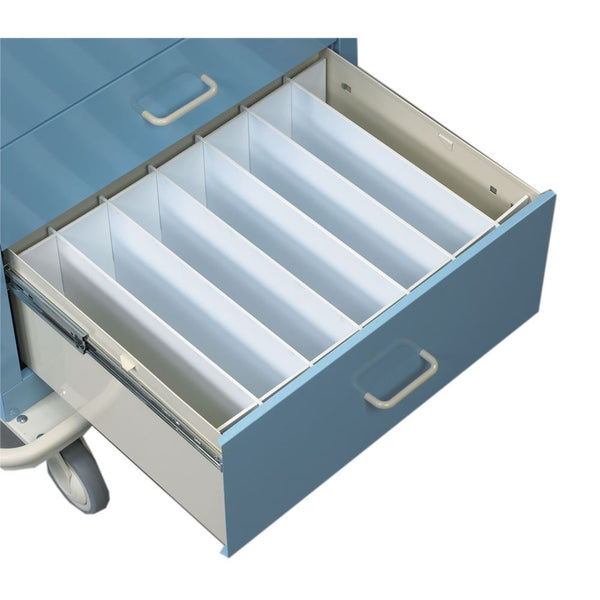 AliMed Cart Accessory, Drawer Divider Sets Plastic Divider Set, 6"H Drawer, 2 Rails, 6 Dividers, Select/Std./Wide - 935966