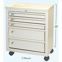 AliMed Economy Carts Economy Cart, 5-Drawer, Beige - 936076