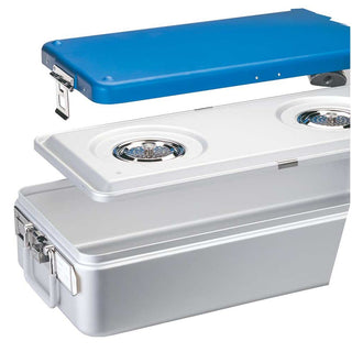 SteriSet Sterilization Containers Half Size, Flat Bottom, 12"x10-3/4"x6" - 936046