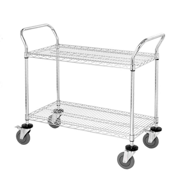 Quantum Wire Utility Cart, 2-Shelf Wire Utility Cart, 2-Shelf, 24 x 36 x 38 - 936909