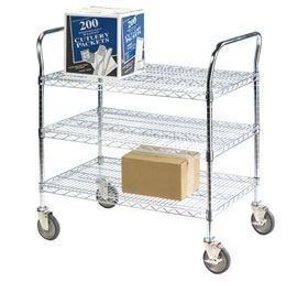 Wire Shelf Utility Carts Utility Cart, 2-Shelf, 18" x 48" - 937019