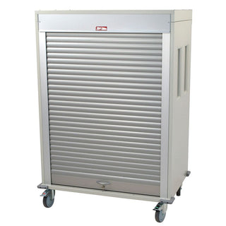 MedStorMax Short Double Column Carts Short Double Column Cart, Clear Panel Door, Burgundy - 937359/NA/NA/BURG