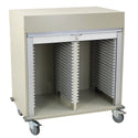 MedStorMax Short Double Column Carts Double Column Cart, 3/4 Hgt., Tambour Door, White - 937357/NA/NA/WHT