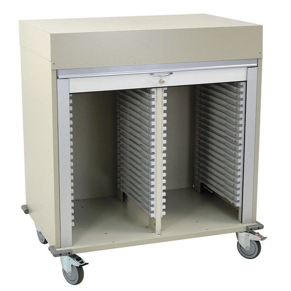 MedStorMax Short Double Column Carts Short Double Column Cart, Clear Panel Door, Navy - 937359/NA/NA/NAVY