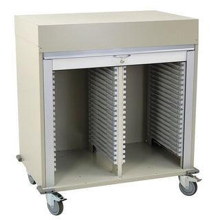 MedStorMax Short Double Column Carts Short Double Column Cart, Clear Panel Door, Burgundy - 937359/NA/NA/BURG