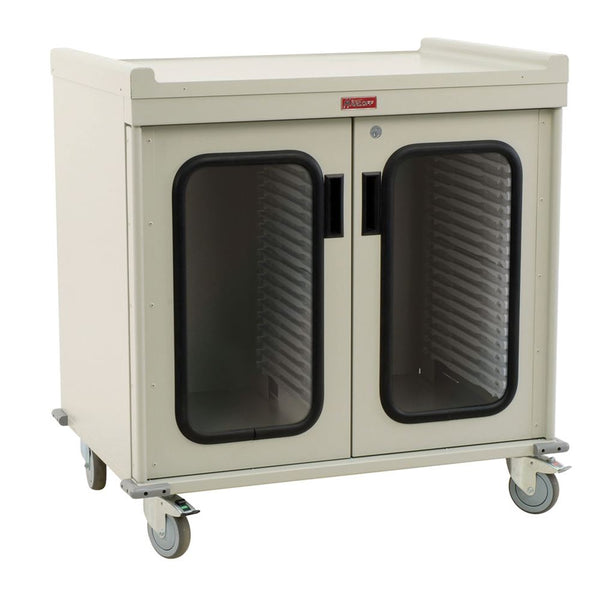 MedStorMax Short Double Column Carts Short Double Column Cart, Clear Panel Door, Hammer Grey - 937359/NA/NA/HAMGRY