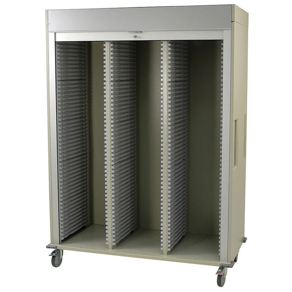 MedStorMax Triple Column Cart Triple Column Cart, Tambour Door, Burgundy - 937376/NA/NA/BURG