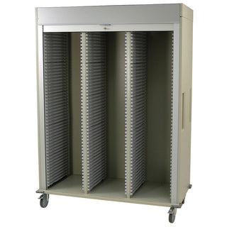 MedStorMax Triple Column Cart Triple Column Cart, Tambour Door, Teal - 937376/NA/NA/TEAL