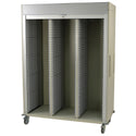 MedStorMax Triple Column Cart Triple Column Cart, Tambour Door, Red - 937376/NA/NA/RED