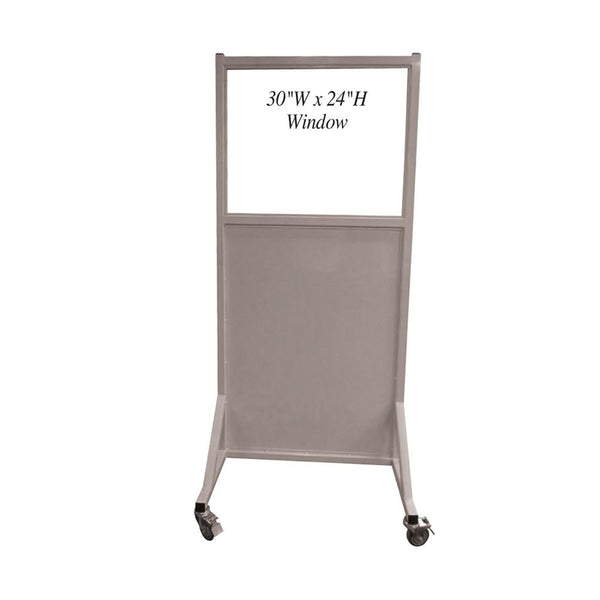 Alimed Phillips Safety Mobile Lead Glass Barriers Mobile Leaded Barrier, 30"W x 60"H Window, 2.0 mmPb - 937590