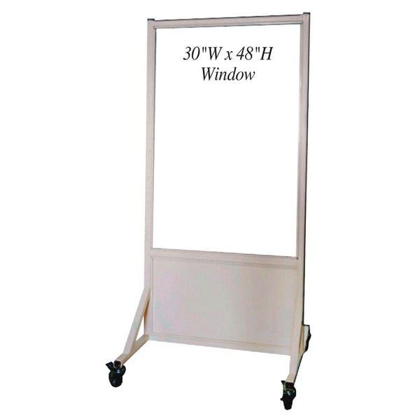 Alimed Phillips Safety Mobile Lead Glass Barriers Mobile Leaded Barrier, 48"W x 36"H Window, 2.0 mmPb - 937591