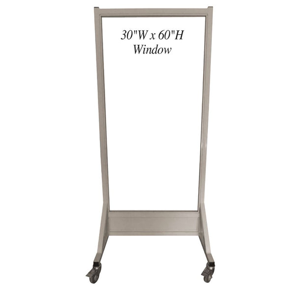 Alimed Phillips Safety Mobile Lead Glass Barriers Mobile Leaded Barrier, 48"W x 36"H Window, 2.0 mmPb - 937591