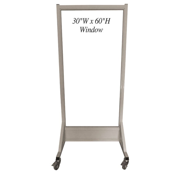 Alimed Phillips Safety Mobile Lead Glass Barriers Mobile Leaded Barrier, 30"W x 48"W Window, 2.0 mmPb - 937589