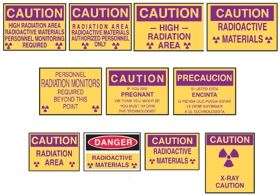 Alimed Caution Signs Caution Sign, High Radiation Area, Personnel Monitoring Required, 14"W x 10"H - 937642