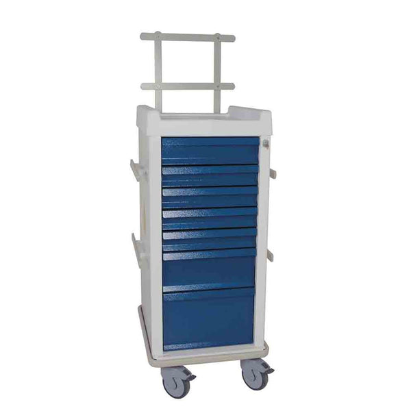Harloff Narrow MRI Cart with Anesthesia Pkg., Key Lock 6-Drawer Narrow MRI Cart, w/Anesthesia Pkg., Key Lock, Red - 937723/NA/NA/RED