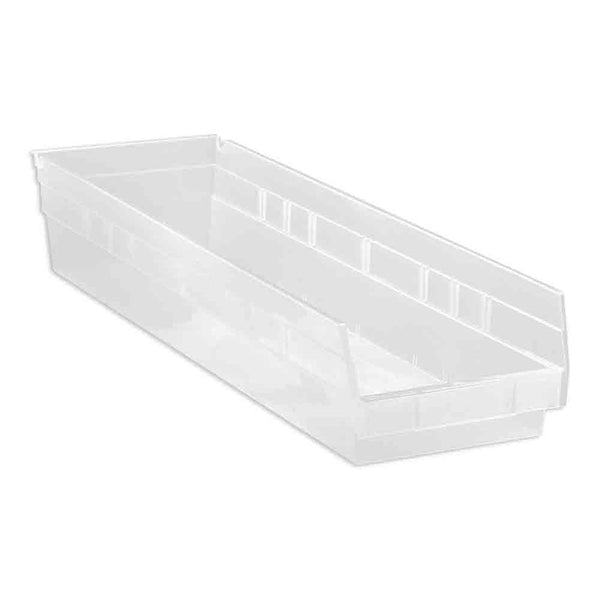 Quantum Clear-View Economy Bins Clear-View Economy Shelf Bin, 6-5/8"W x 4"H x 17-7/8"D, cs/20 - 937771